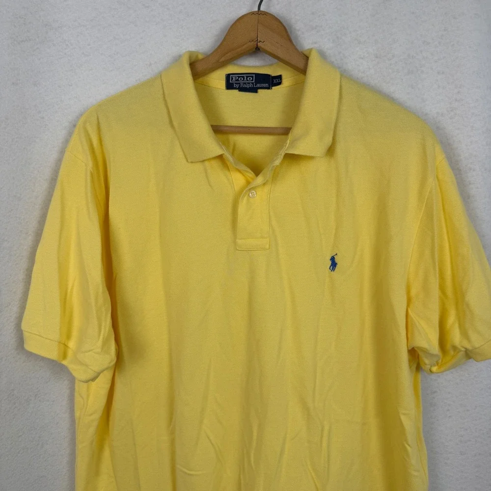 Polo Ralph Lauren Polo Shirt Mens XXL Short Sleeve Pique Yellow